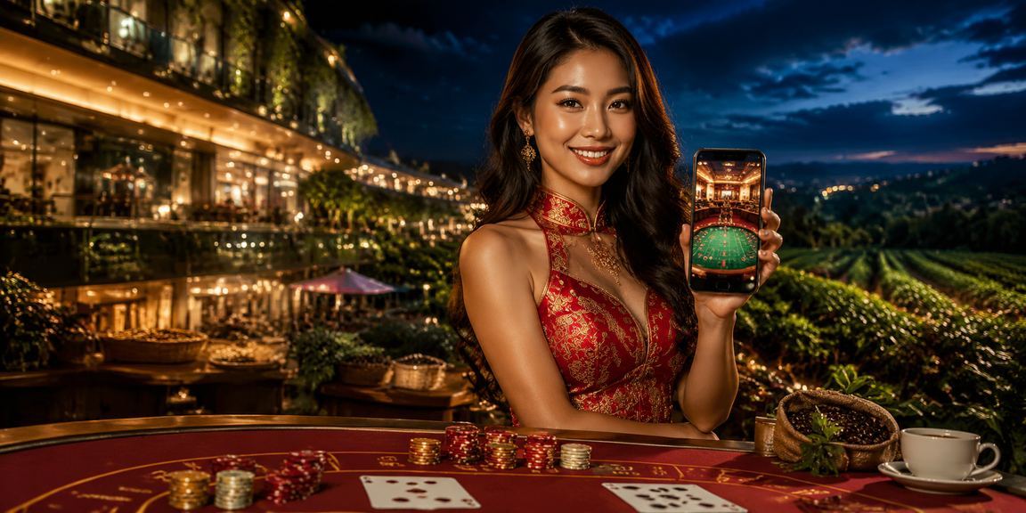Sảnh casino VIP phong cách Hà Nội với trang phục áo dài truyền thống Việt Nam